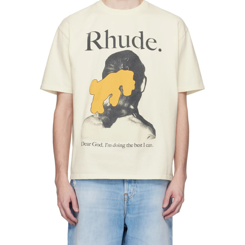 American Retro Rhude Car Racing F1 Theme Limited Edition Champion English Print Short-Sleeved T-Shirt American Retro Rhude Car Racing F1 Theme Limited Edition Champion English Print Short-Sleeved T-Shirt