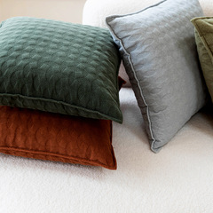 Pure Color Quilted Pillowcase Velvety Fuzzy Thick Backrest Cover 3D Square Sofa Nordic Minimalist Back Support Cover Wholesale