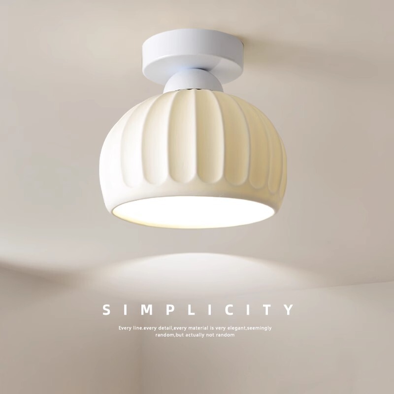 Aisle Light Simple Modern Creative White Ceramic Cover Balcony Corridor Ceiling Light Nordic Entrance Hall Light