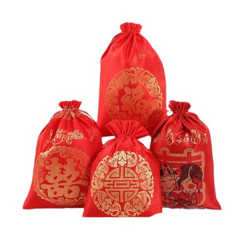 Chinese-style wedding hairpin candy bag, wedding retro auspicious candy bags, national-style auspicious candy bags, auspicious candy boxes