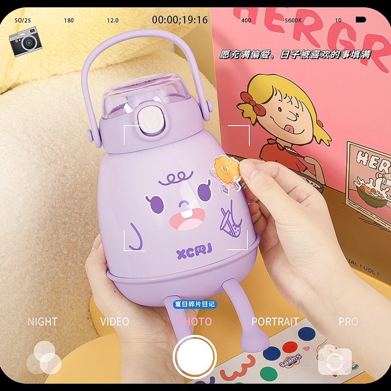 Pequeño diario de té nuevo 316l taza de vacío de acero inoxidable de gran capacidad portátil mango taza de agua de los niños taza de vientre grande al por mayor