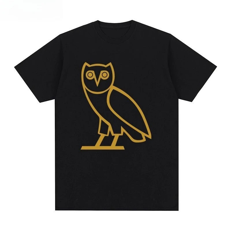 Drake Men's Ovo Unisex T-Shirt Round Neck T-Shirt Pure Cotton Short-Sleeve Hip-Hop Rap Loose Fit Clb Canada
