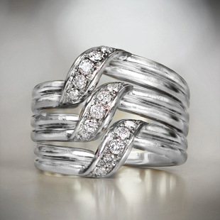 Cao Shi High-End Accessible Luxury Style Zircon Ring for Women Exquisite Line Multi-Layered Banquet Ring New Fashion Accessories