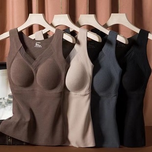 8803 graphene hair vest hot 3D three-dimensional seamless fit fixed cup machine washable autumn and winter vest ladies