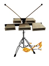 带架5音方梆子五音木鱼奥尔夫音乐邦子儿童打击乐器乐队伴奏