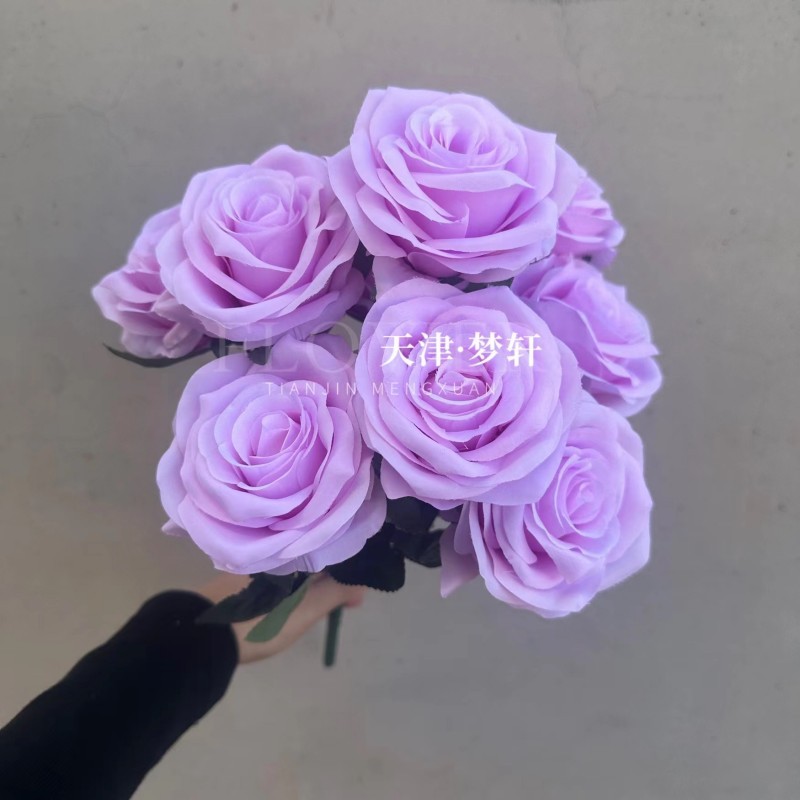 Artificial de 24 colores de la boda carretera flor 10 rosas artificial Flor de seda boda fondo rosa Decoración