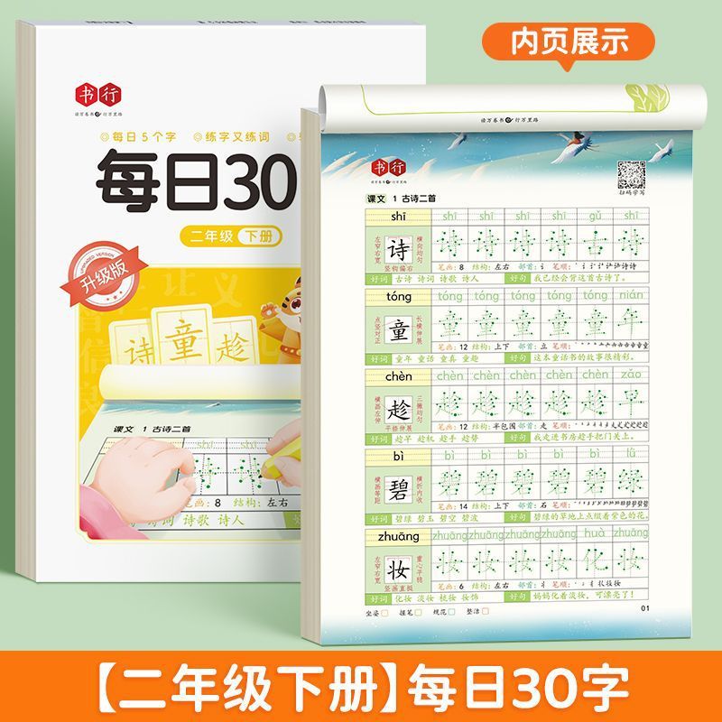 ブックラインデイリー30ワードアップグレード版小学生向け減圧同期練習本人民教育版ドットマトリックスペンコントロールデイリー30問|undefined