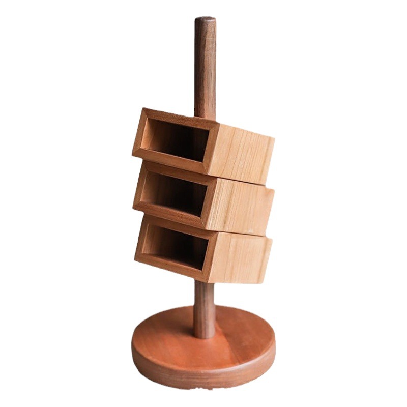 Nuevo titular de la pluma de madera oblicua insertar Escritorio de oficina papelería caja de almacenamiento de madera maciza multi-capa de maquillaje cepillo de almacenamiento de rack titular de la pluma