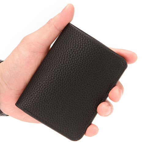  New PU Men's Short Wallet ID Card Holder Litchi Pattern Portable Large Banknote Driver's License Card Holder Wholesale