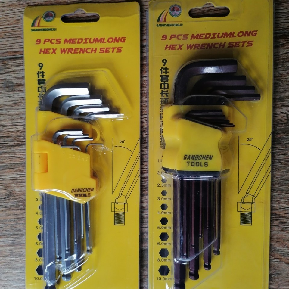 批发成套内六角中长加长内六角亚光古铜色内六角球头内六角扳手