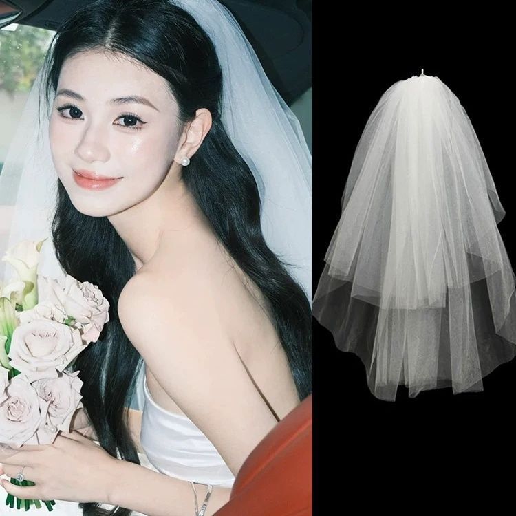 Wedding Veil, Bride's Main Wedding Dress, Wedding Proposal, Engagement, Super Fairy, High-End Fluffy Headdress, Photo Studio Photo Props Wedding Veil, Bride's Main Wedding Dress, Wedding Proposal, Engagement, Super Fairy, High-End Fluffy Headdress, Photo Studio Photo Props