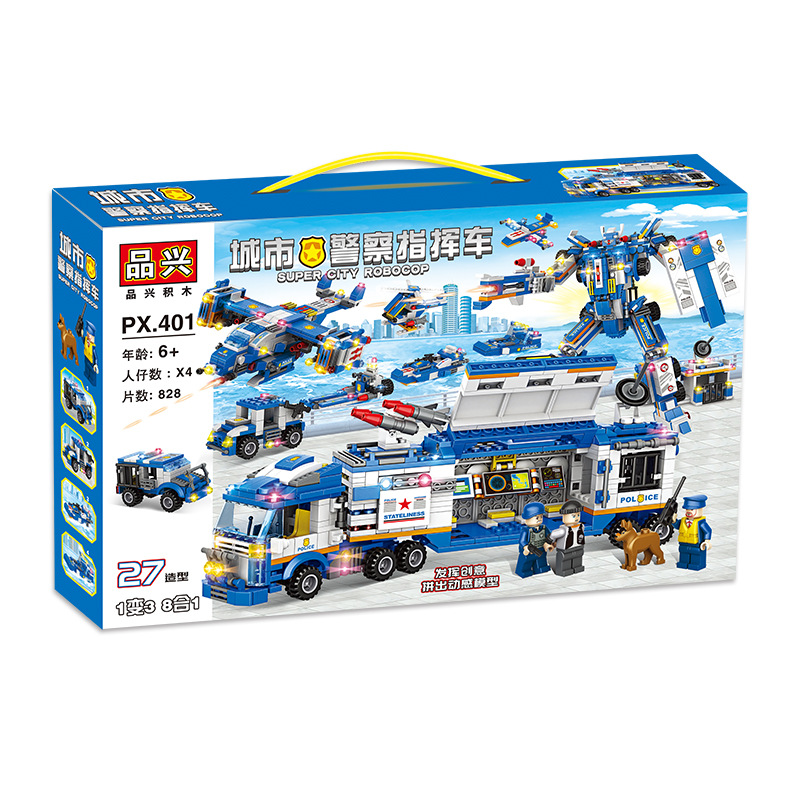 Полицейская машина 828 частиц 27 изменений в подарочной коробке