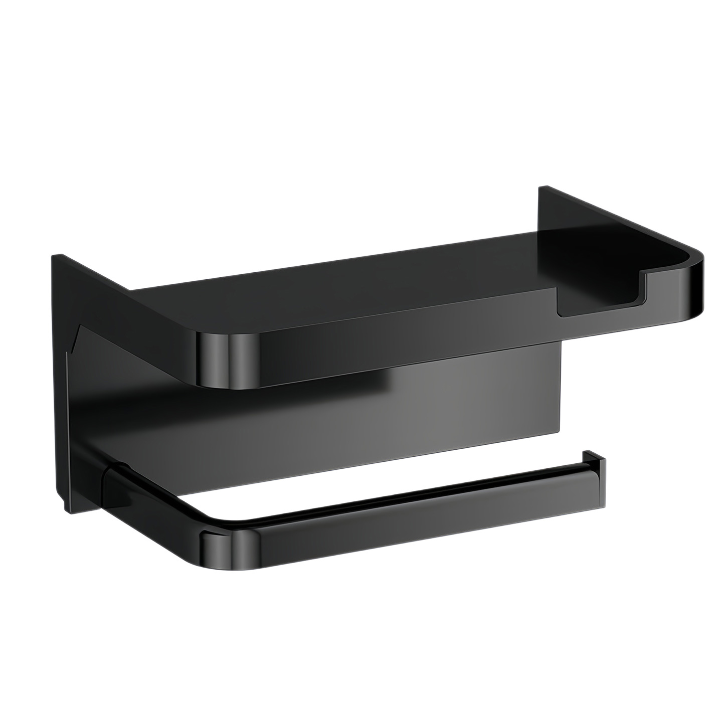 Estante de toallas de baño sin perforación para teléfono móvil estante de almacenamiento de plástico tipo pared caja de toallas de baño estante de papel de papel de baño