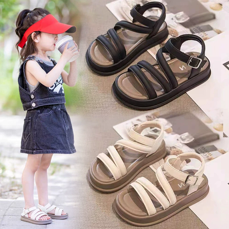 Женская обувь Сандалии 2025 Летняя новая детская обувь мягкая подошва сетка красная девушка римские сандалии летняя модель