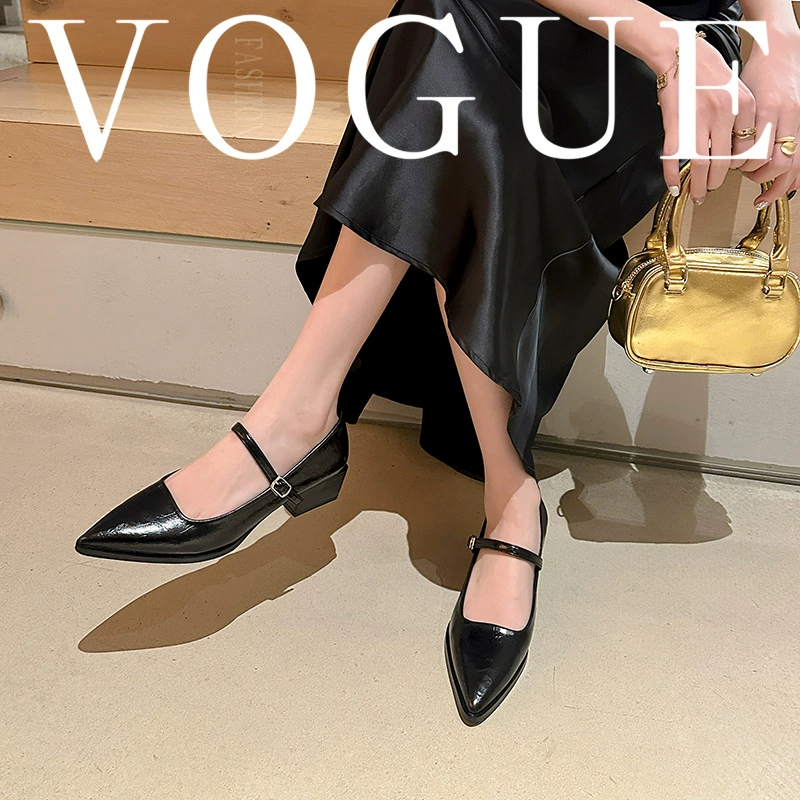 Французский весенний ретро темперамент слово Мэри новый остроконечный женский туфли на высоком каблуке