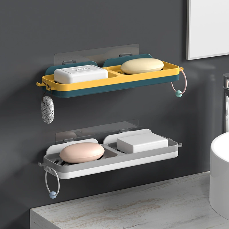 Мыльница стеллаж для хранения мыла Бытовая присоска настенная без перфорации для ванной комнаты креативная сливная стеллаж для хранения без накопления воды
