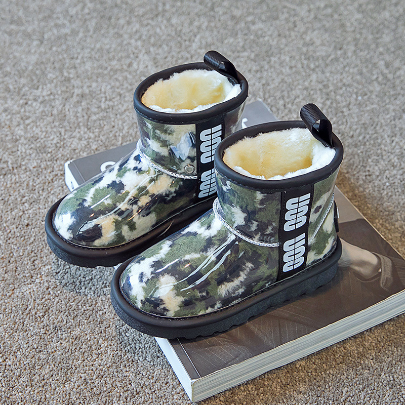 Zapatos de bebé Botas de nieve impermeables para niños Botas de nieve cálidas de invierno para niñas Zapatos nuevos de algodón grueso con forro polar para niños_voghion.com
