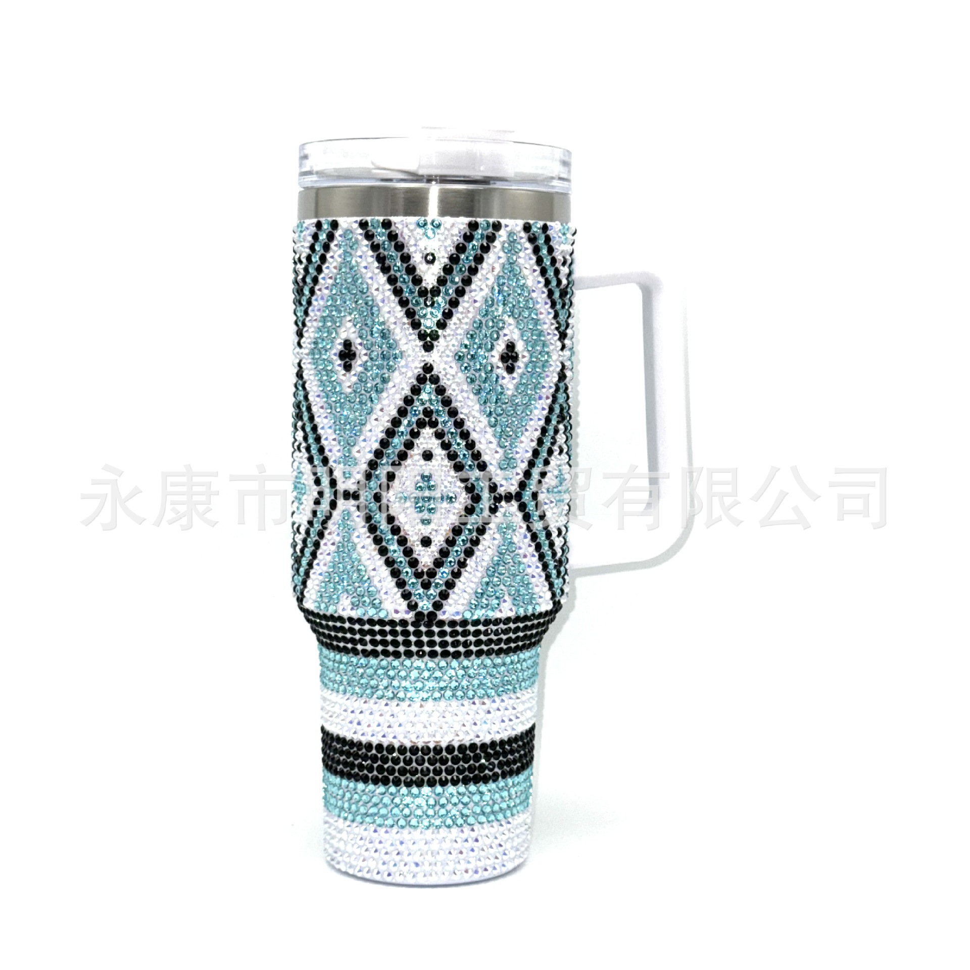 Taladro pegado nuevo mango transfronterizo de 40oz taza de coche con mango taza de hielo de gran capacidad taza de paja de vacío agua de coche