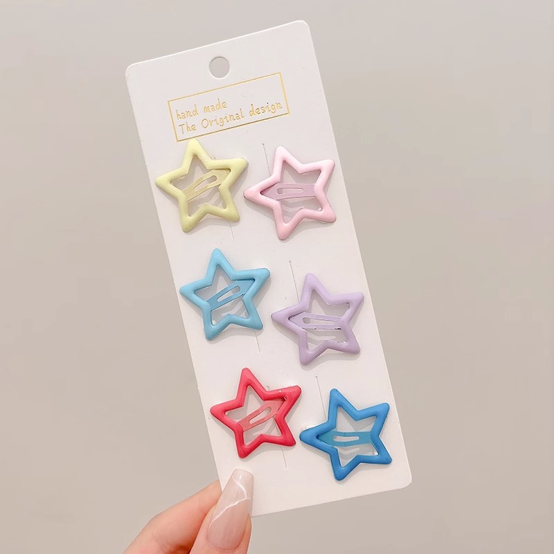 Bonitos pinzas de cabello de estrellas para niños pinzas de cabello de bebés niñas frente lateral pinzas de cabello de frangeo pinzas de dopamina pinzas de cabello