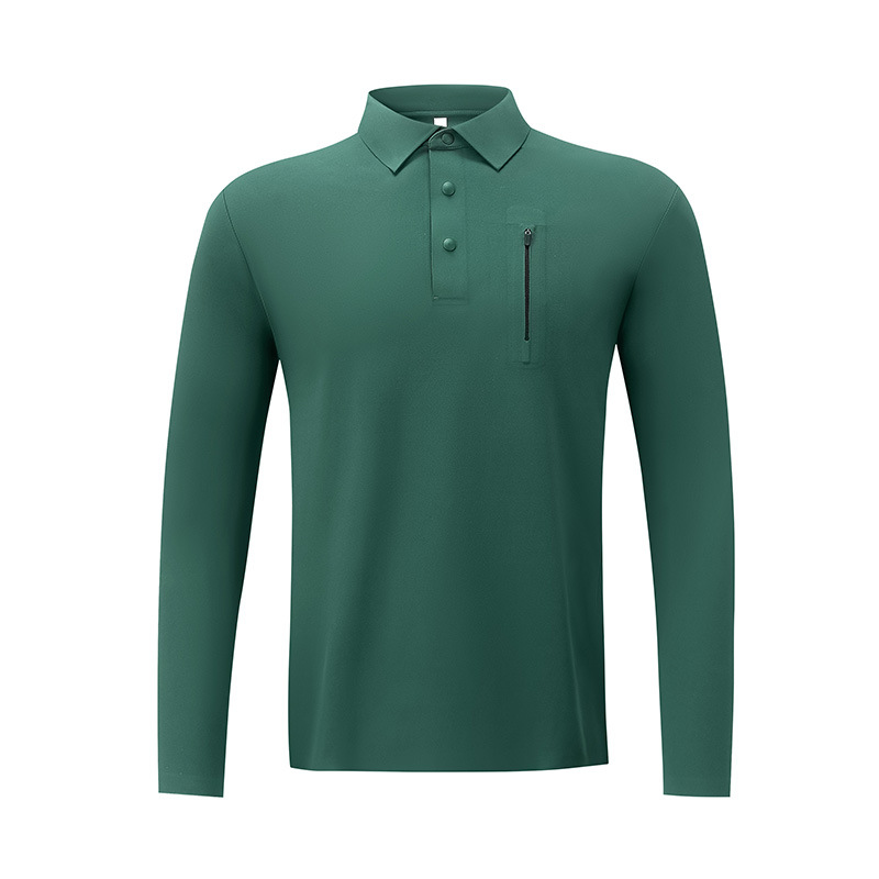 Camisas de polo sin marcas de alto nivel de hombre, ropa de trabajo de cuello blanco, poliéster y algodón de color sólido, camisa de polo de manga larga personalizada