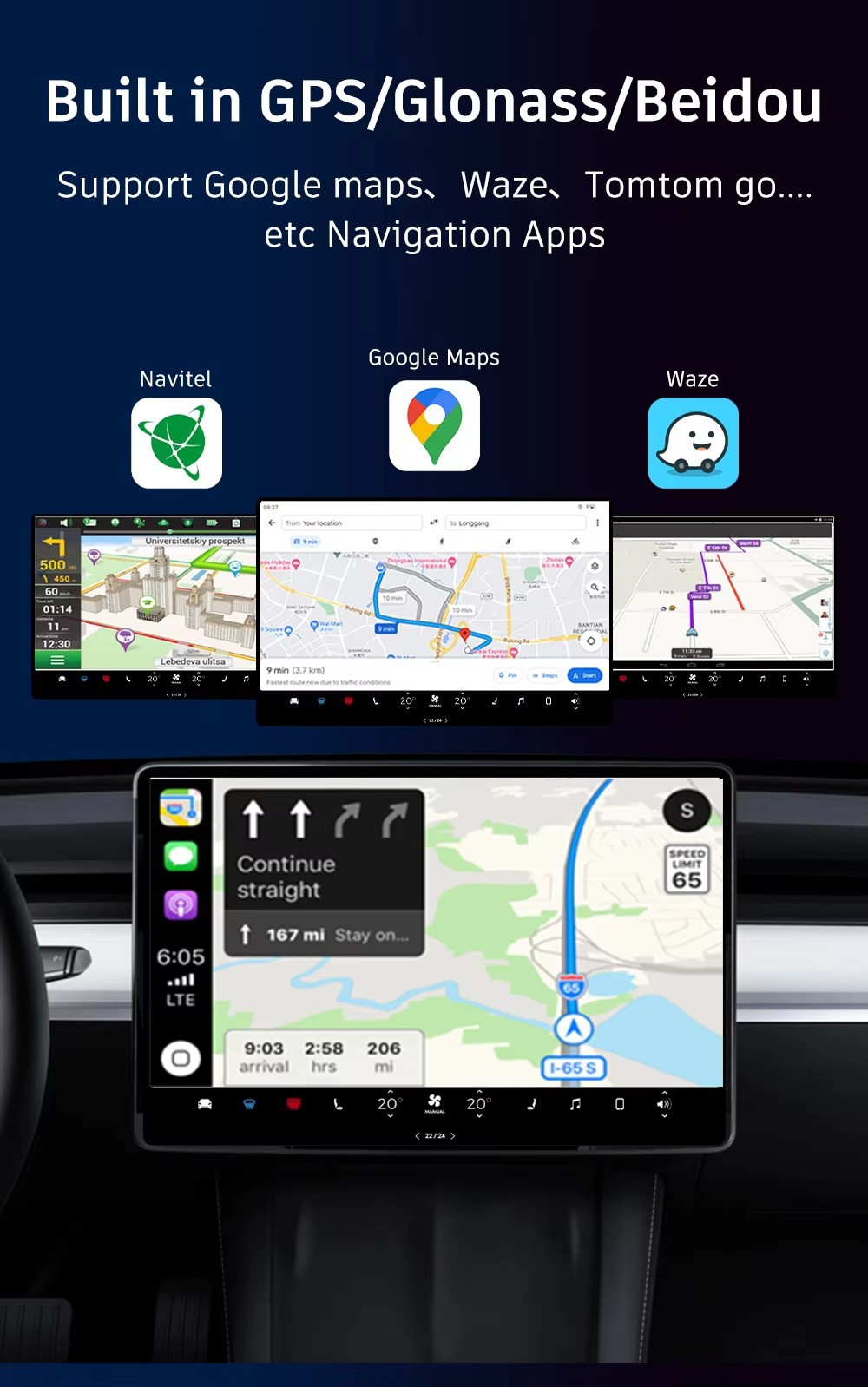 128g Wired to Wireless Carplay Android Box Smart Android Car Box