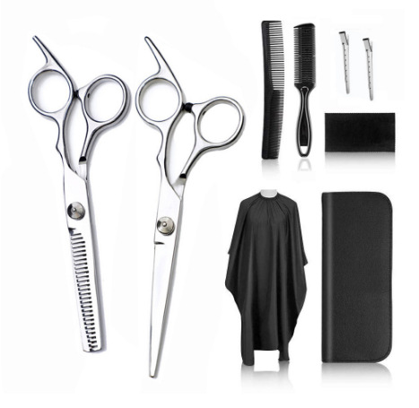 Tijeras para el cabello Tijeras para el cabello Tornillo blanco de 6 pulgadas Tijeras planas Tijeras para dientes Niños adultos para el hogar Tijeras para el cabello