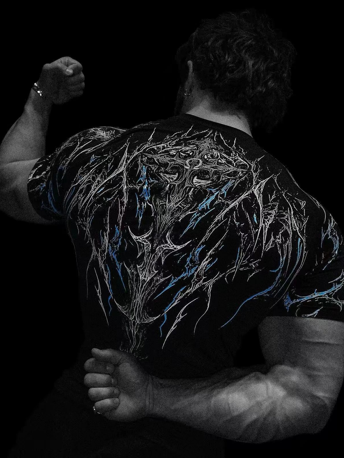 Black---blue and white printing