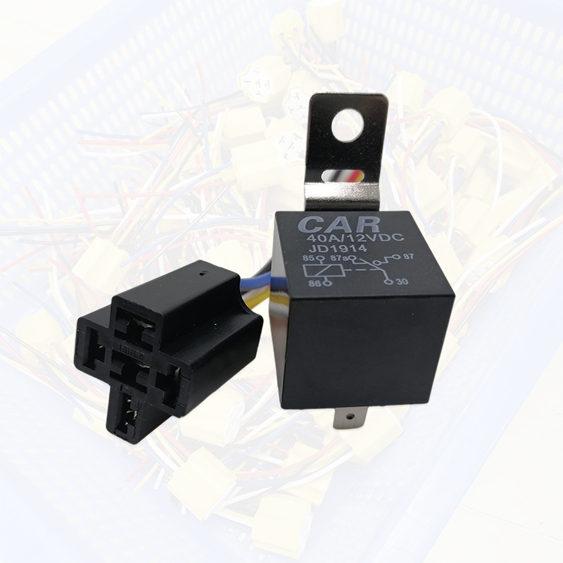 JD impermeable metal hierro trasero 40A coche relé 12V24V coche Universal 5-pie relé con toma de alambre