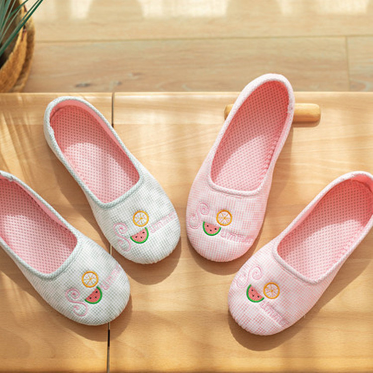 廠家批發夏季網布透氣卡通水果月子鞋軟底大碼防滑春夏産後孕婦鞋