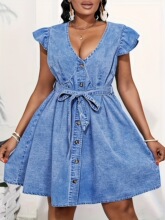M 13698 Girl's Striped Sleeves Dress Ůͯ�l�y�B��ȹ