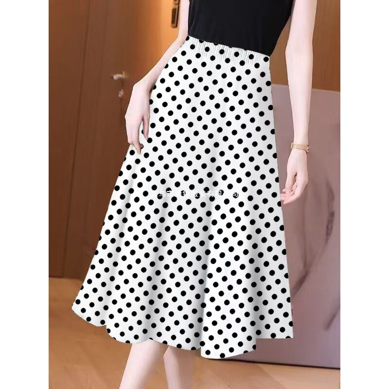 Black Polka Dot Skirt for Women, Summer 2026 New Style, Loose Fit, Hip-Hugging, Mid-Length, High-Waisted A-Line Skirt Black Polka Dot Skirt for Women, Summer 2026 New Style, Loose Fit, Hip-Hugging, Mid-Length, High-Waisted A-Line Skirt