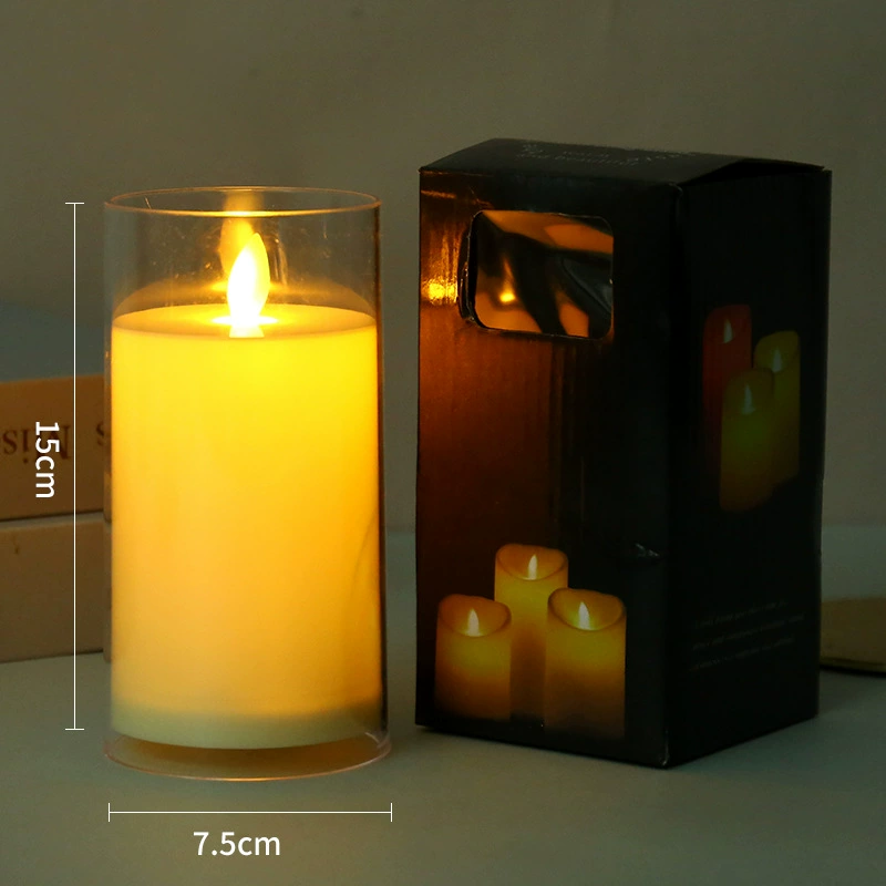LED электронная акриловая свеча, стеклянное вечернее украшение