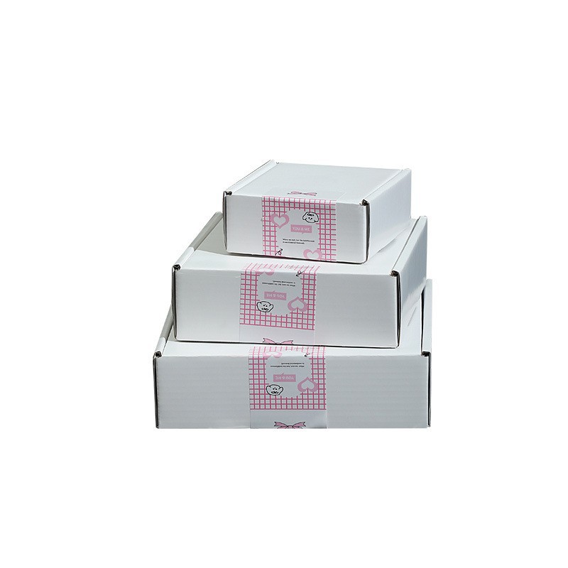 加厚加硬双面白飞机盒咕卡出卡打包快递礼品盒明星小卡扁平包装盒