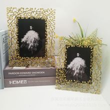 镂空古金金属6寸，7寸金色相框，款式新颖，高档大气