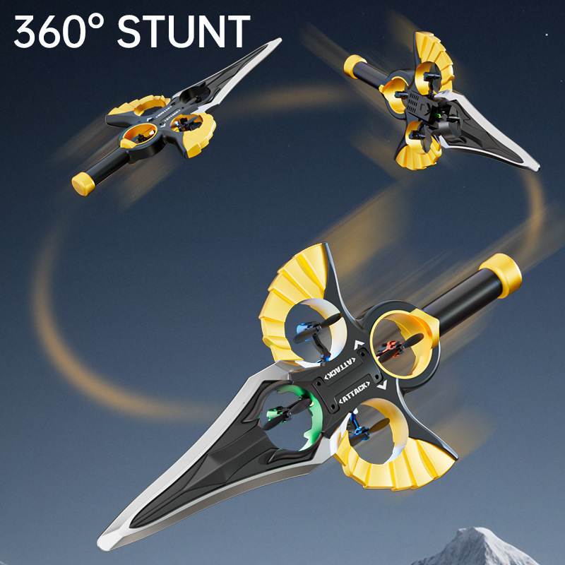 Modelo de avión, control remoto, espada voladora, efectos especiales, alta resistencia a caídas, espuma, planeador por gravedad, efectos especiales, luz colorida, dron de cuatro ejes