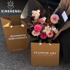 芯の牛革の手提げ抱っこ袋の花のプレゼント袋の花束の生け花の材料の花芸の手作りのdiy包装材料