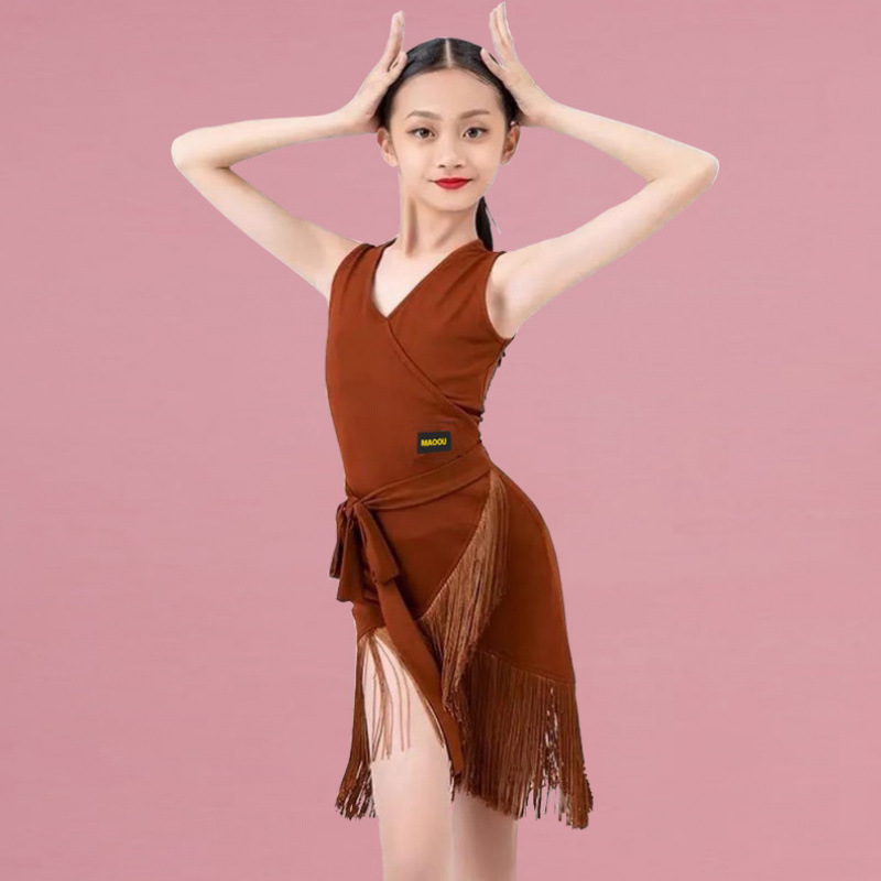 Niños trajes de baile latino vestido de baile de niñas vestidos de baile de baile de niños vestidos de baile latino de verano nueva fábrica