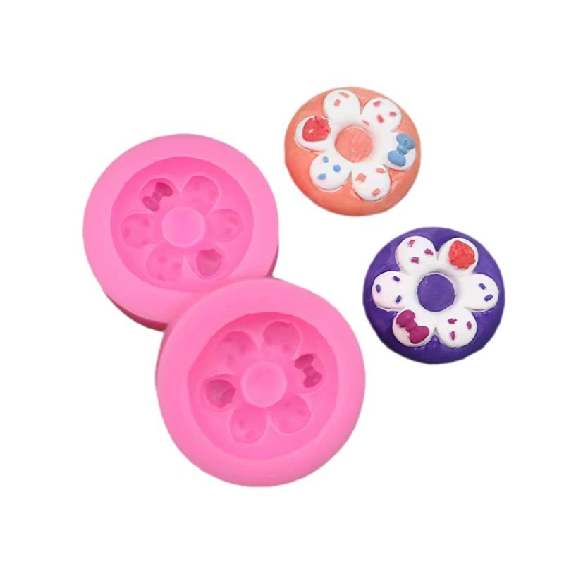 Strawberry with bow, donut, slime, silicone mold, acrylic compact fondant, handmade
