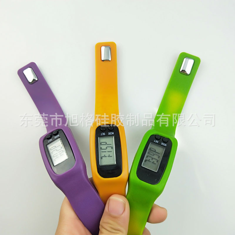 Manufacturer Customized Silicone Pedometer Watch, Temperature-Sensitive Color-Changing Pedometer Strap, Smart Sports Pedometer