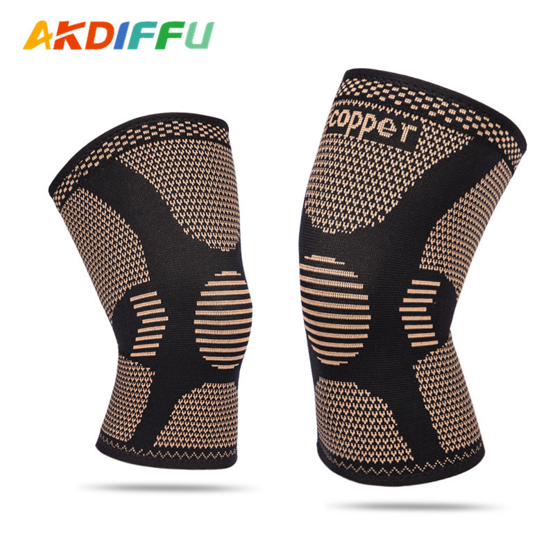 Rodillas deportivas transfronterizas rodillas de fibra de cobre rodillas de nylon rodillas de baloncesto de punto rodillas cuatro caras rodillas corren montaña al por mayor