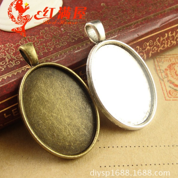 A1433两色可选 2.8克 复古底托 手工DIY饰品批发 25*18MM 40个/包