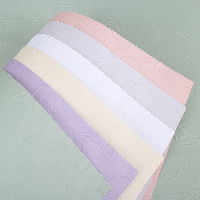 立体压纹浮雕包花纸花店艺术纸鲜花花束包装纸花艺牛皮纸