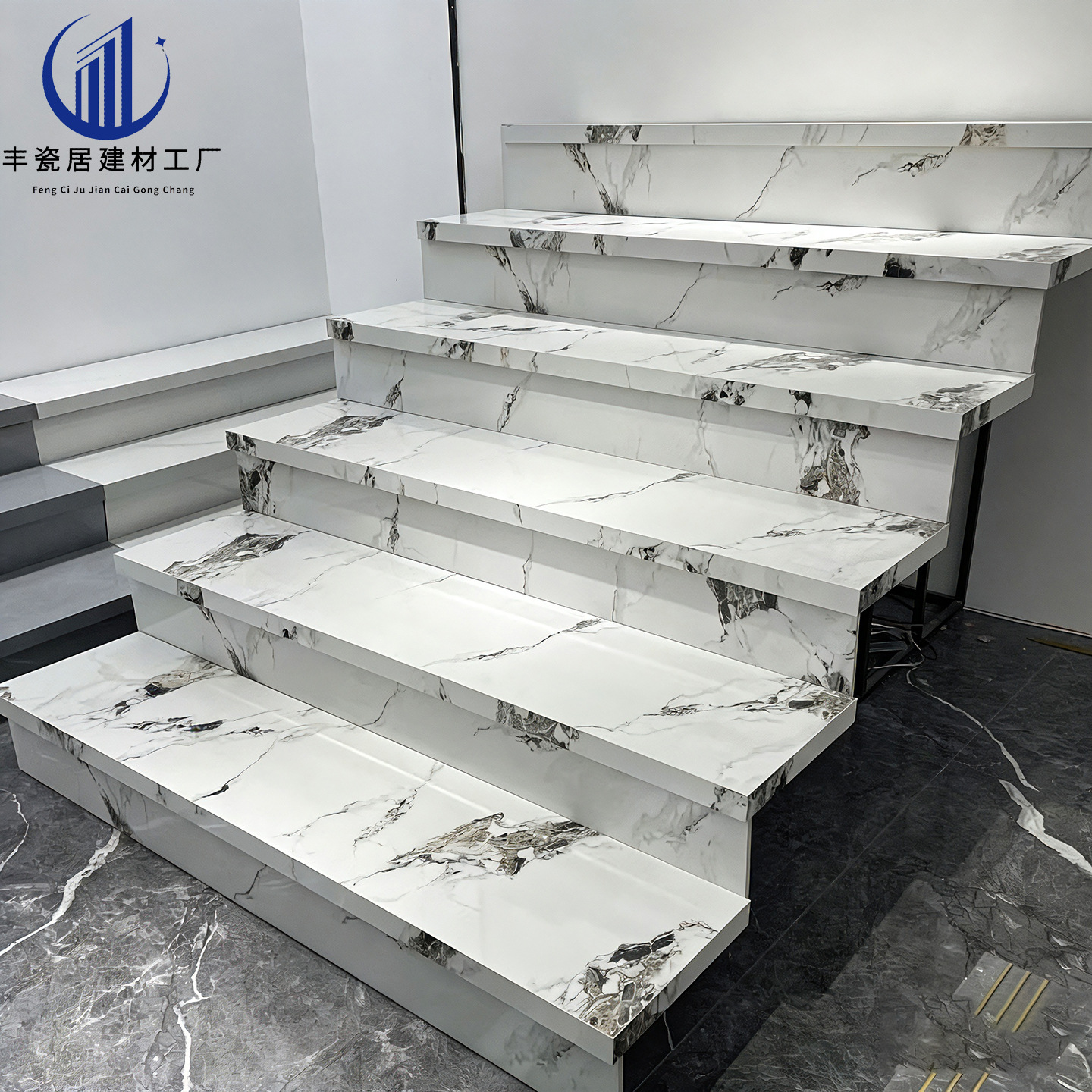 梯级瓷砖圆弧180度一体成型踏步砖防滑耐磨台阶砖别墅自建房 工程