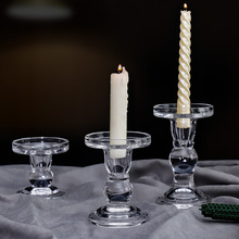 古典复古风格简约玻璃烛台法式浪漫烛光晚餐蜡烛餐桌客厅家居装饰