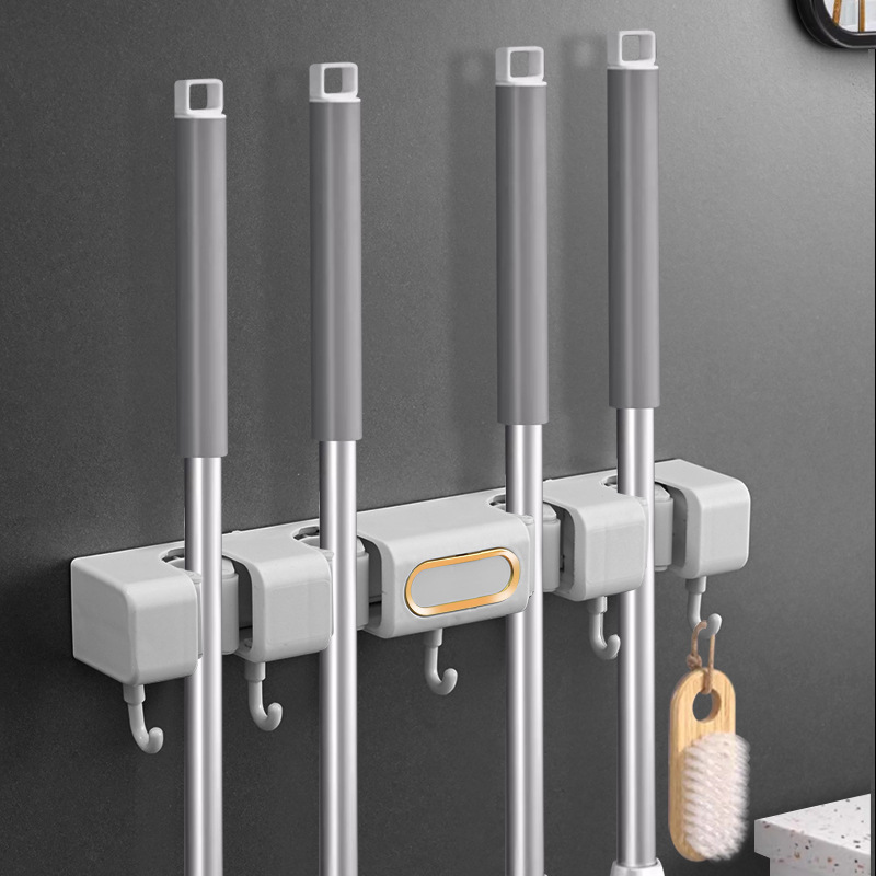 Mopo de pared tipo sin perforación escoba gancho fijación de baños puerta de baño estante trasero artefacto mágico