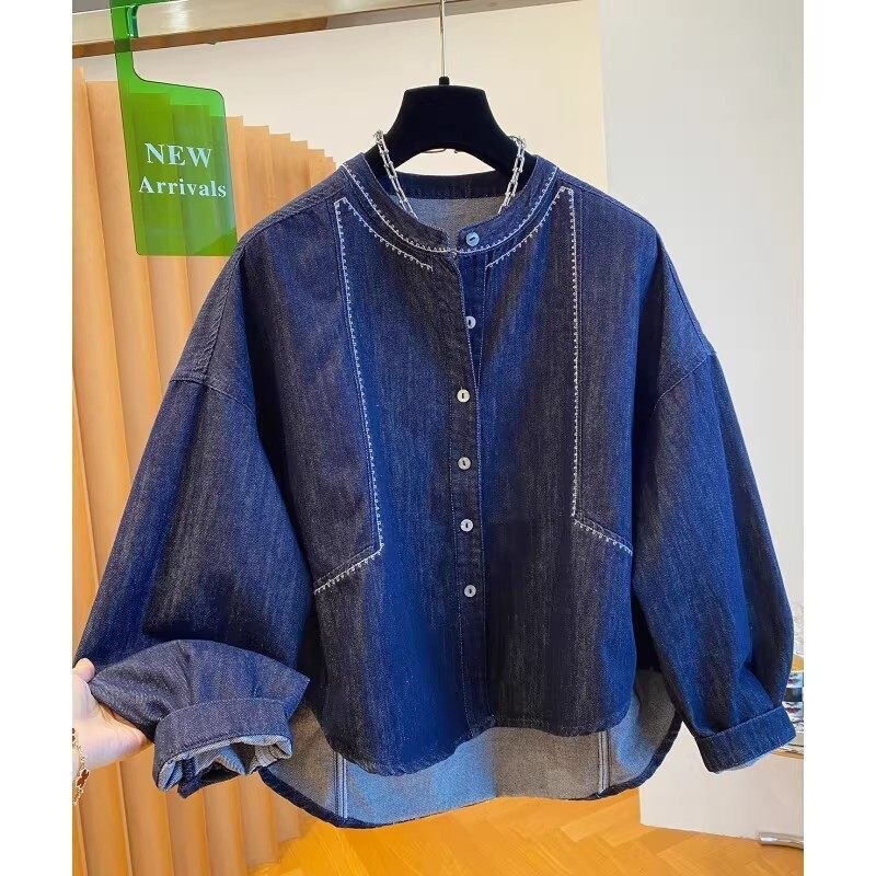 Hong Kong Style 150kg Oversized Vintage Trendy Denim Jacket for Spring and Autumn, Unisex Fashion, Cool and Loose-Fitting Jacket