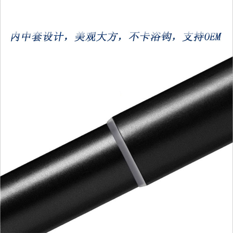 Amaz0n Hot Selling Punched Black Curved Classy Bathroom Support Rod Door Curtain Rod Telescopic Rod Clothes Drying Rod Shower Curtain Rod