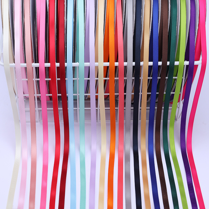 Grueso de alta densidad de 6mm de doble cara de cinta de poliéster arco DIY cinta de la boda marcador colgante grano caja de regalo cinta de embalaje