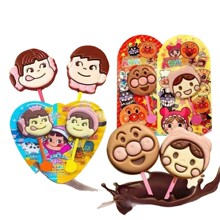 日本进口不二家单棒双棒巧克力面包超人卡通造型儿童休闲零食批发