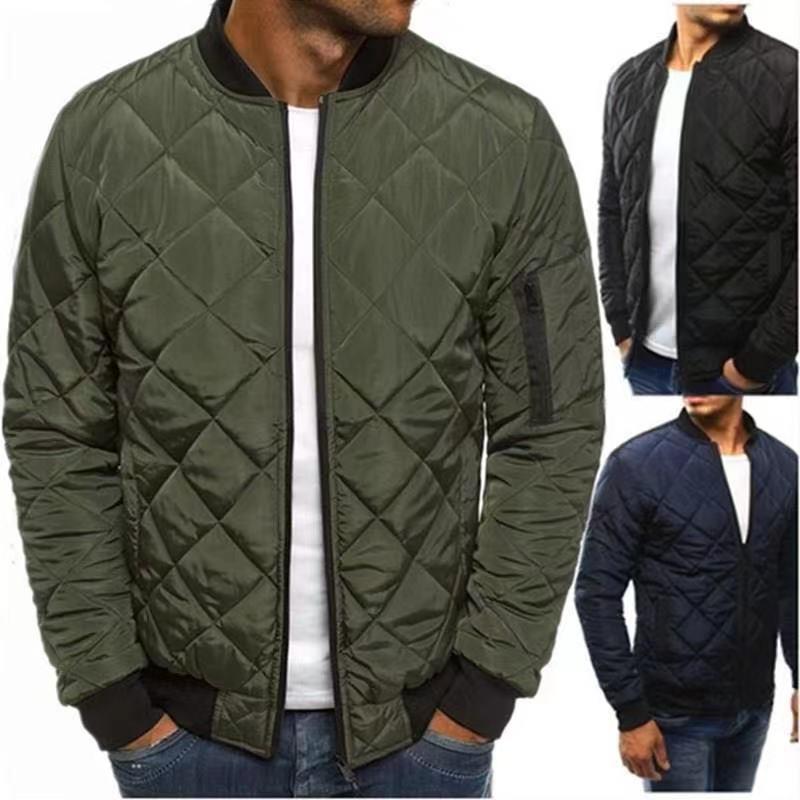 Chaqueta acolchada de algodón para hombre de invierno de comercio exterior transfronterizo de Amazon Chaqueta acolchada de algodón de color sólido de tamaño europeo y americano chaqueta acolchada de algodón para hombre de moda